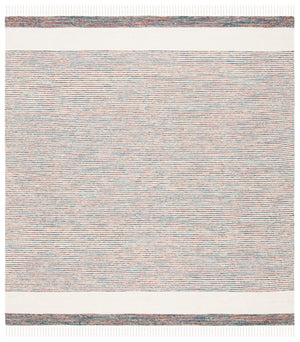 Montauk 654 Handloomed 100% Cotton Bohemian Rug Beige / Blue 100% COTTON MTK654B-6SQ