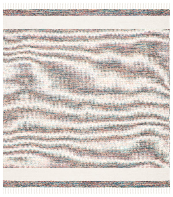 Montauk 654 Handloomed 100% Cotton Bohemian Rug Beige / Blue 100% COTTON MTK654B-6SQ