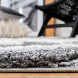 Moroccan Tassel Shag 656 Shag & Flokati Power Loomed Polypropylene Pile Rug Grey / Ivory