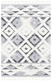 Moroccan Tassel Shag 661 Shag & Flokati Power Loomed Polypropylene Pile Rug Grey / Ivory