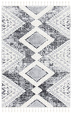 Moroccan Tassel Shag 676 Shag & Flokati Power Loomed Polypropylene Pile Rug Grey / Ivory