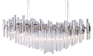 Bethel Polished Chrome Chandelier in Metal & Glass