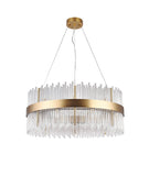 Bethel gold Chandelier in Metal & Glass