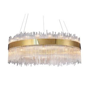 Bethel gold Chandelier in Metal & Glass