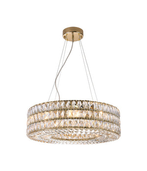 Bethel Gold Chandelier in Metal & Crystal