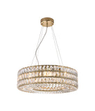 Bethel Gold Chandelier in Metal & Crystal