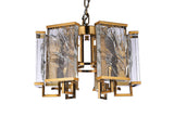 Bethel Brass Chandelier in Metal & Crystal