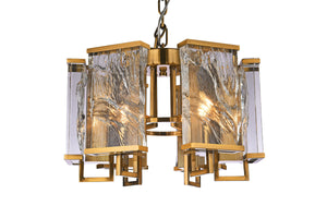 Bethel Brass Chandelier in Metal & Crystal