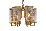 Bethel Brass Chandelier in Metal & Crystal