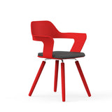 Yannick Armchair with Polypropylene Shell and Legs in Red - Set of 4