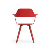 Yannick Armchair with Polypropylene Shell and Legs in Red - Set of 4