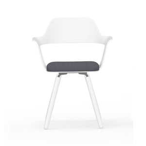 Yannick Armchair with Polypropylene Shell and Legs in White - Set of 4