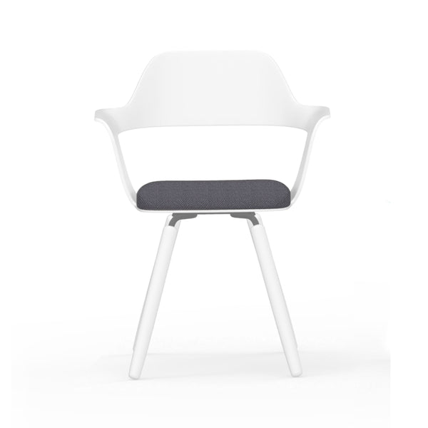 Yannick Armchair with Polypropylene Shell and Legs in White - Set of 4