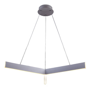 Bethel Grey LED Chandelier in Metal & Acrylic