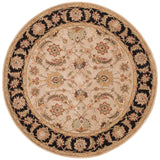 Jaipur Living Selene Handmade Floral Beige/ Black Round Area Rug (8')