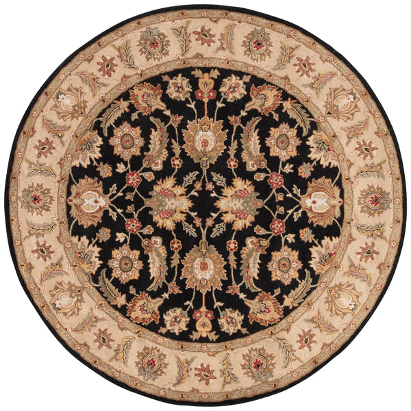 Jaipur Living Selene Handmade Floral Black/ Beige Round Area Rug (10')