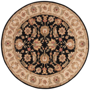Jaipur Living Selene Handmade Floral Black/ Beige Round Area Rug (8')