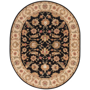 Jaipur Living Selene Handmade Floral Black/ Beige Oval Area Rug (8')