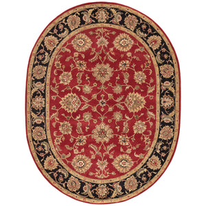 Jaipur Living Anthea Handmade Floral Red/ Black Oval Area Rug (8')