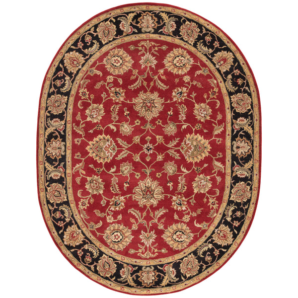 Jaipur Living Anthea Handmade Floral Red/ Black Oval Area Rug (8')