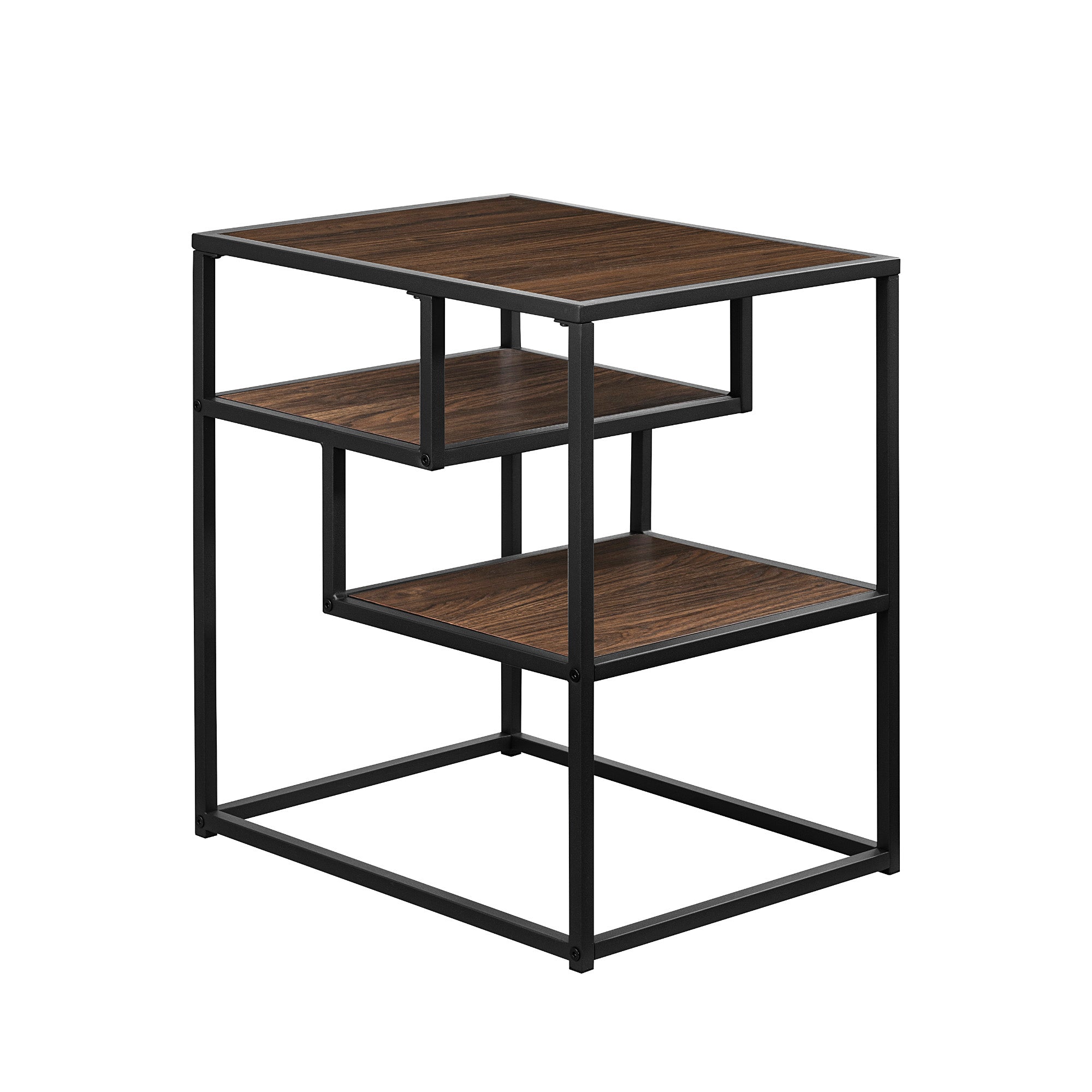 Maya Contemporary Metal and Wood Side Table - Sleek Accent Table with