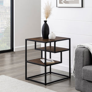 Walker Edison Maya Modern/Contemporary 16" Contemporary Metal and Wood Side Table MYO16STDW