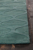 Chandra Rugs Mystica 100% Wool Hand-Tufted Contemporary Wool Rug Teal 8' x 11'