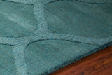 Chandra Rugs Mystica 100% Wool Hand-Tufted Contemporary Wool Rug Teal 8' RD