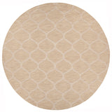 Chandra Rugs Mystica 100% Wool Hand-Tufted Contemporary Wool Rug Ivory 8' RD