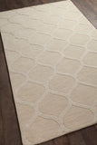 Chandra Rugs Mystica 100% Wool Hand-Tufted Contemporary Wool Rug Ivory 8' RD