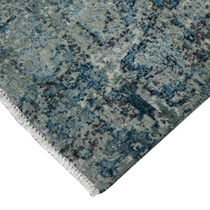 AMER Rugs Mystique MYS-25 Hand-Knotted Abstract Modern & Contemporary Area Rug Blue 12' x 15'