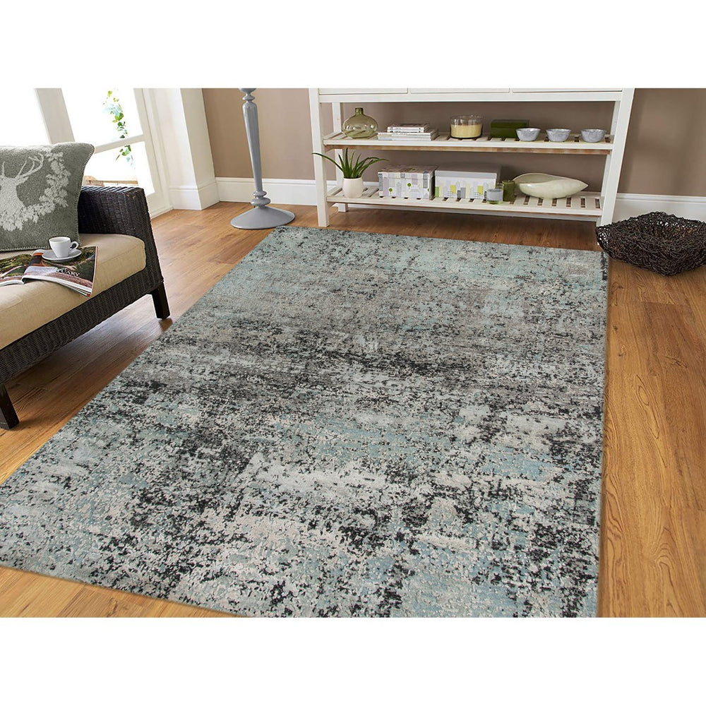 AMER Rugs Mystique MYS-27 Hand-Knotted Abstract Modern & Contemporary Area Rug Gray/Blue 12' x 15'