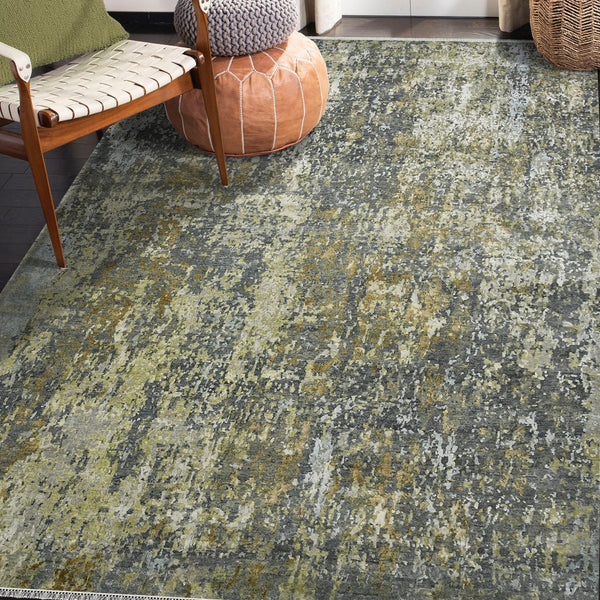 AMER Rugs Mystique MYS-8 Hand-Knotted Abstract Modern & Contemporary Area Rug Steel Gray 12' x 15'