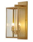 Bethel Brass Outdoor Wall Sconce in Stainless Steel & Glass