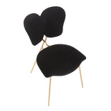 Madeline Contemporary/Glam Chair in Gold Metal and Black Velvet by LumiSource - Set of 2