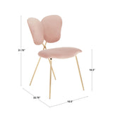 Madeline Contemporary/Glam Chair in Gold Metal and Blush Pink Velvet by LumiSource - Set of 2
