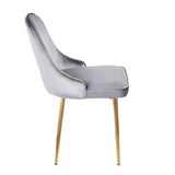 Marcel Contemporary Dining Chair with Gold Frame and Blue Velvet Fabric by LumiSource - Set of 2