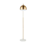 March Contemporary Floor Lamp in White Marble and Antique Brass Metal by LumiSource