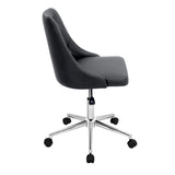 Marche Contemporary Adjustable Office Chair with Swivel in Black Faux Leather by LumiSource