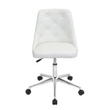 Marche Contemporary Adjustable Office Chair with Swivel in White Faux Leather by LumiSource