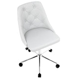 Marche Contemporary Adjustable Office Chair with Swivel in White Faux Leather by LumiSource