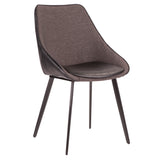 Marche Contemporary Two-Tone Chair in Black Faux Leather and Grey Fabric by LumiSource - Set of 2