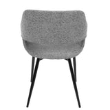 Margarite Mid-Century Modern Dining/Accent Chair in Black with Grey Fabric by LumiSource - Set of 2