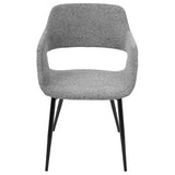 Margarite Mid-Century Modern Dining/Accent Chair in Black with Grey Fabric by LumiSource - Set of 2