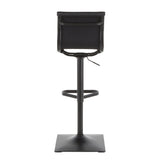 Masters Contemporary Barstool in Black Metal and Black Faux Leather by LumiSource