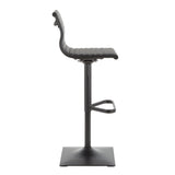 Masters Contemporary Barstool in Black Metal and Black Faux Leather by LumiSource