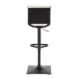 Masters Contemporary Barstool in Black Metal and White Faux Leather by LumiSource