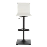 Masters Contemporary Barstool in Black Metal and White Faux Leather by LumiSource