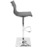 Masters Contemporary Adjustable Barstool with Swivel in Grey Faux Leather by LumiSource