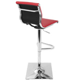 Masters Contemporary Adjustable Barstool with Swivel in Red Faux Leather by LumiSource